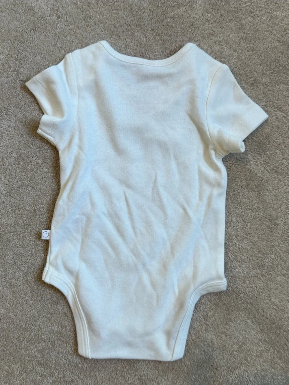 MORI Cream Short-Sleeve Cotton Baby Bodysuit